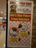 Ams Chicken Haus menu