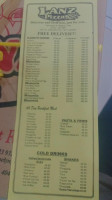 Lanz Pizza menu