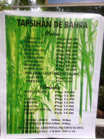 Tapsihan De Bahra menu