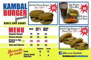 Kambal Burger menu