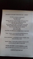 Finns Paekakariki menu