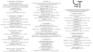 Pronto Pizza And Pasta menu