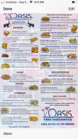 The Oasis And Eatery menu