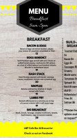 Paeroa Cafe, Brasserie menu