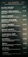 Spice Lounge Wellsford menu