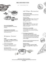 Mangroves Grill menu