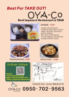 Oya-co menu