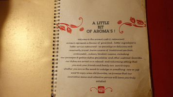 Aroma's menu