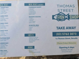 Thomas Street Fish Shop menu