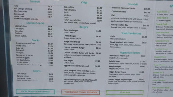 Captain's Grill menu