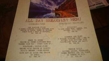 Backpackers Cafe menu