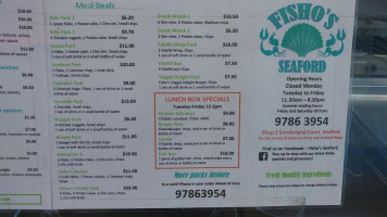 Captain's Grill menu