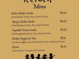 Incredible India Restaurant Bar menu