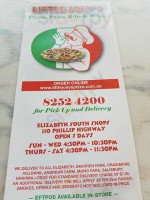 Little Joeys Pizza menu