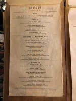 Myth Eatery menu
