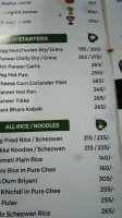 The Vegan Veg menu