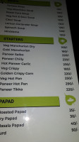 The Vegan Veg menu