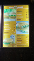 Ben's Burger menu