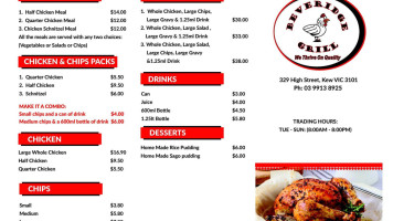 Beveridge Grill menu